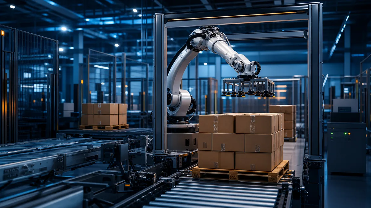 Roboter-Palettier- und Verpackungsanlage