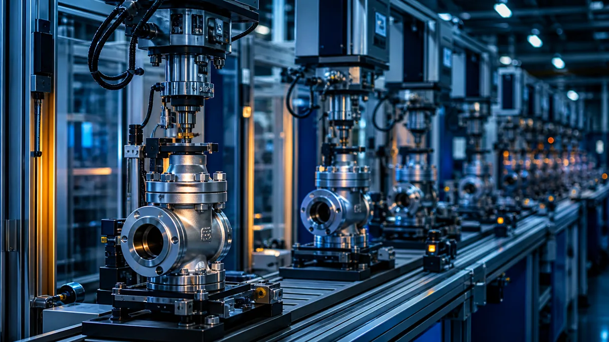 Automatisierte Montagelinie für Industrieventile